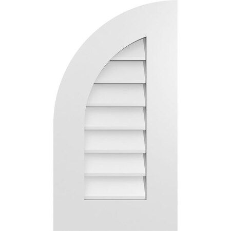 Ekena Millwork Quarter Round Top Left Surface Mount PVC Gable Vent w/ 3-1/2"W x 1"P Standard Frame, 14"W x 26"H GVPQL14X2601SN
